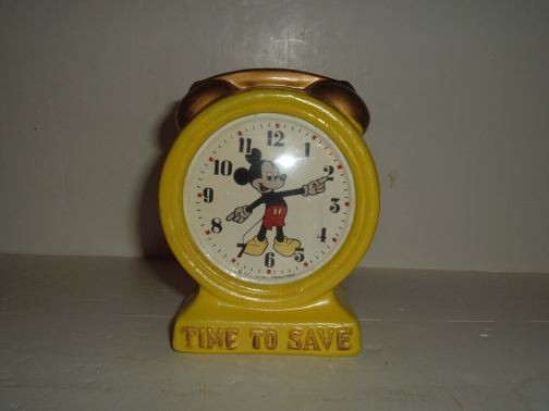 Mickey Mouse Clock Bank "Time To Save" 