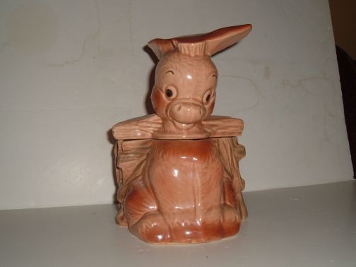 BRUSH - Donkey w/Cart W33 Cookie Jar.