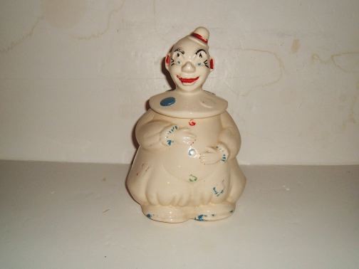  Clown w/Hands on Stomach cookie jar