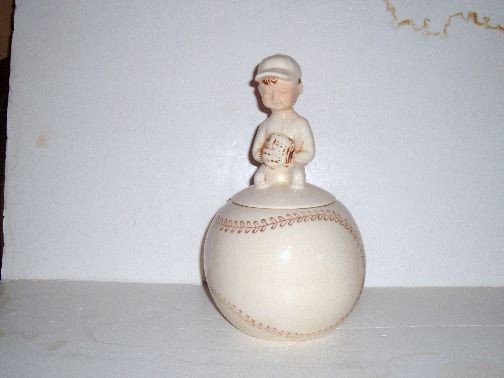 BOY ON BASEBALL Cookie Jar by McCoy. 