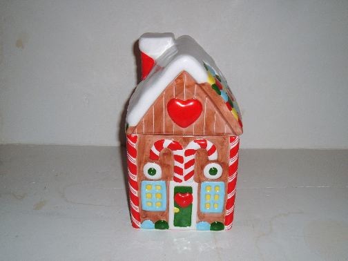 GINGERBREAD HOUSE Cookie Jar by Lillian Vernon.