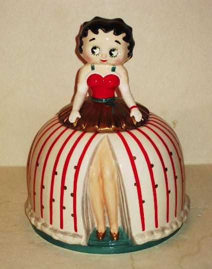 VANDOR - Betty Boop Holiday Cookie Jar. circa 1994. From a private collection the jar is in MINT Condition in the original Box. 