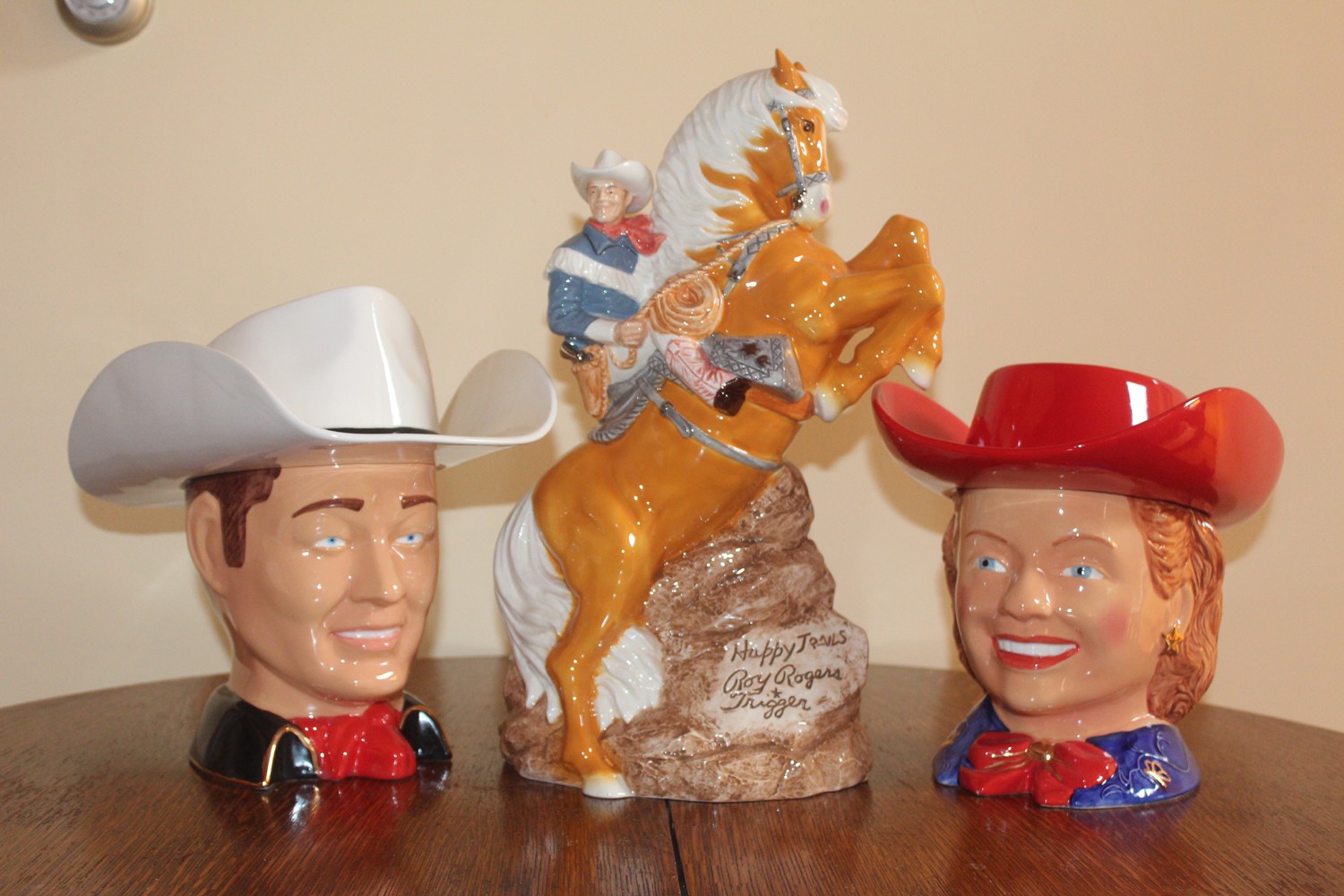 Roy Rogers and Dale Evans with Trigger Cookie Jar Set. (Collector Value $900)