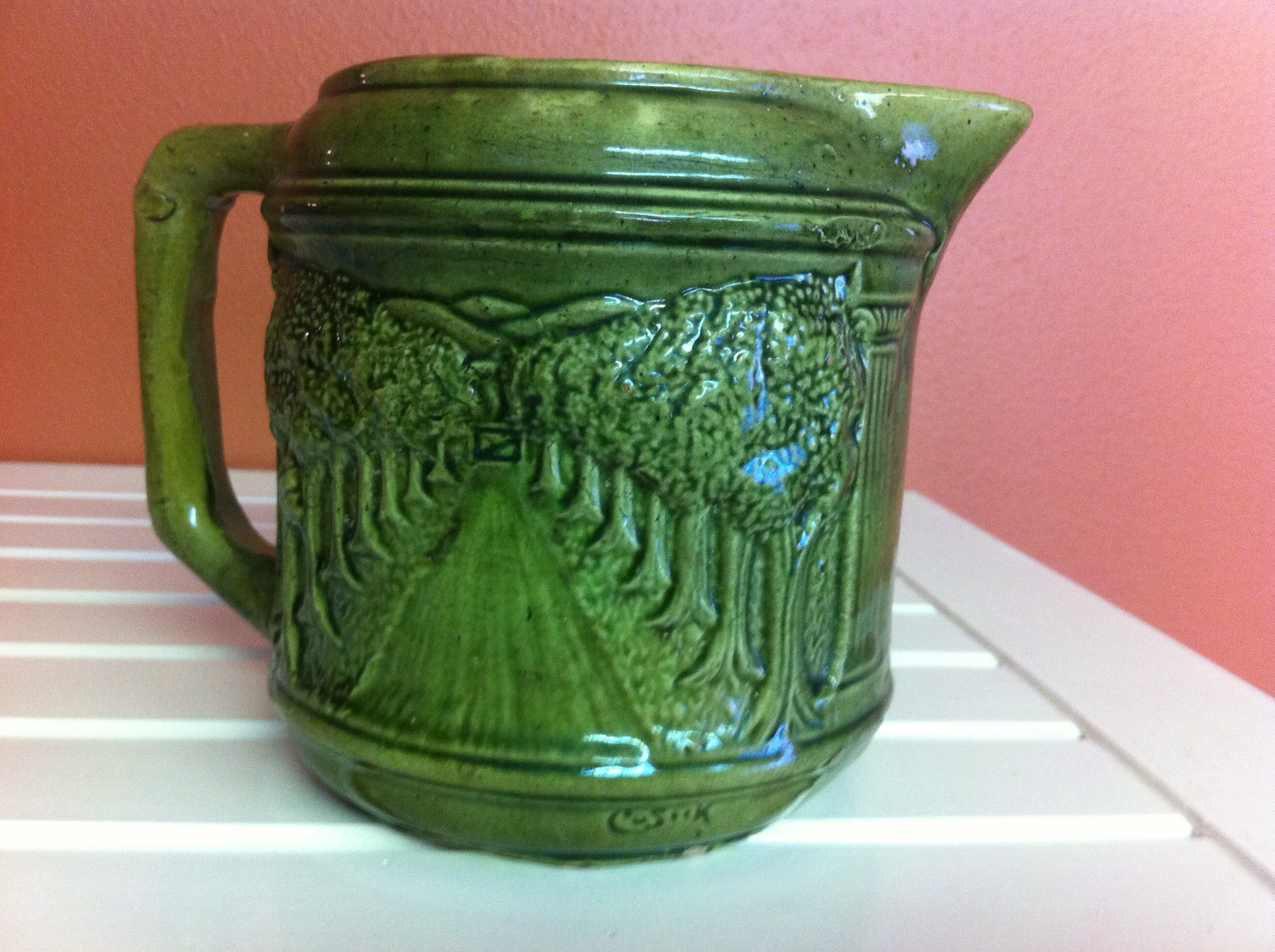 RARE -" Woodland Green" Pitcher "Cusick" signed