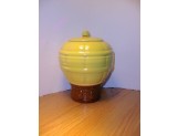 McCoy - Hot Air Balloon - Yellow Cookie Jar. From a Private Collection this McCoy Cookie Jar is in Mint condition.  The jar is certified as an original McCoy. Mark:  USA, circa 1985-86