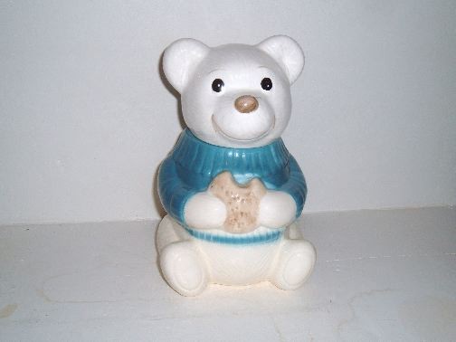 TEDDY BEAR w/Sweater and Cookie.