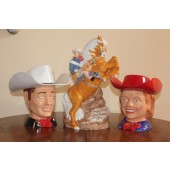Roy Rogers and Dale Evans with Trigger Cookie Jar Set. (Collector Value $900)